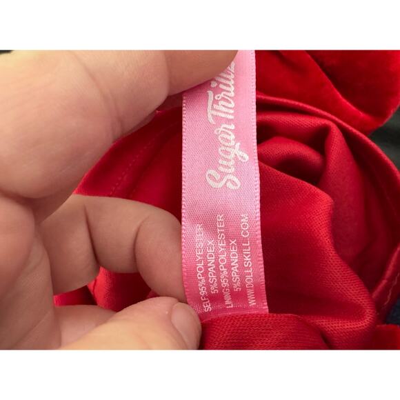 Dolls Kill Red Velvet Mini Dress - Picture 7 of 7